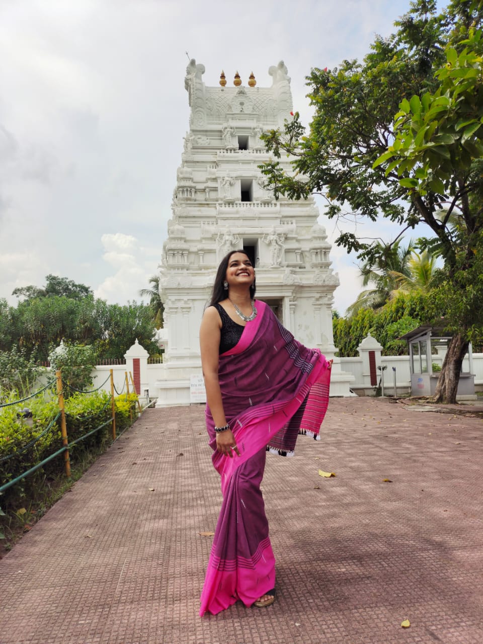 Jonaki Pink Cotton Handloom saree