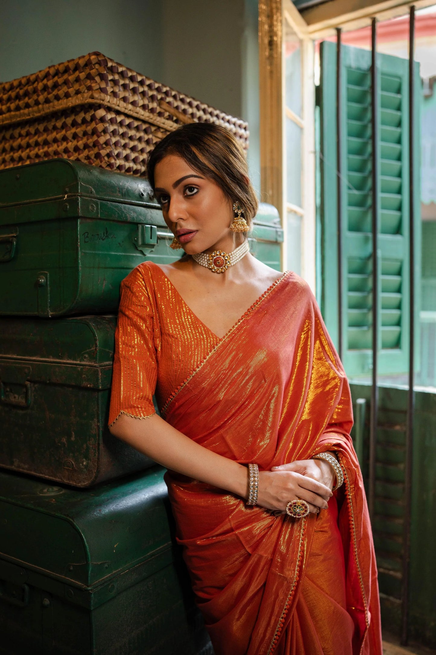 Cinnamon Kamli Saree