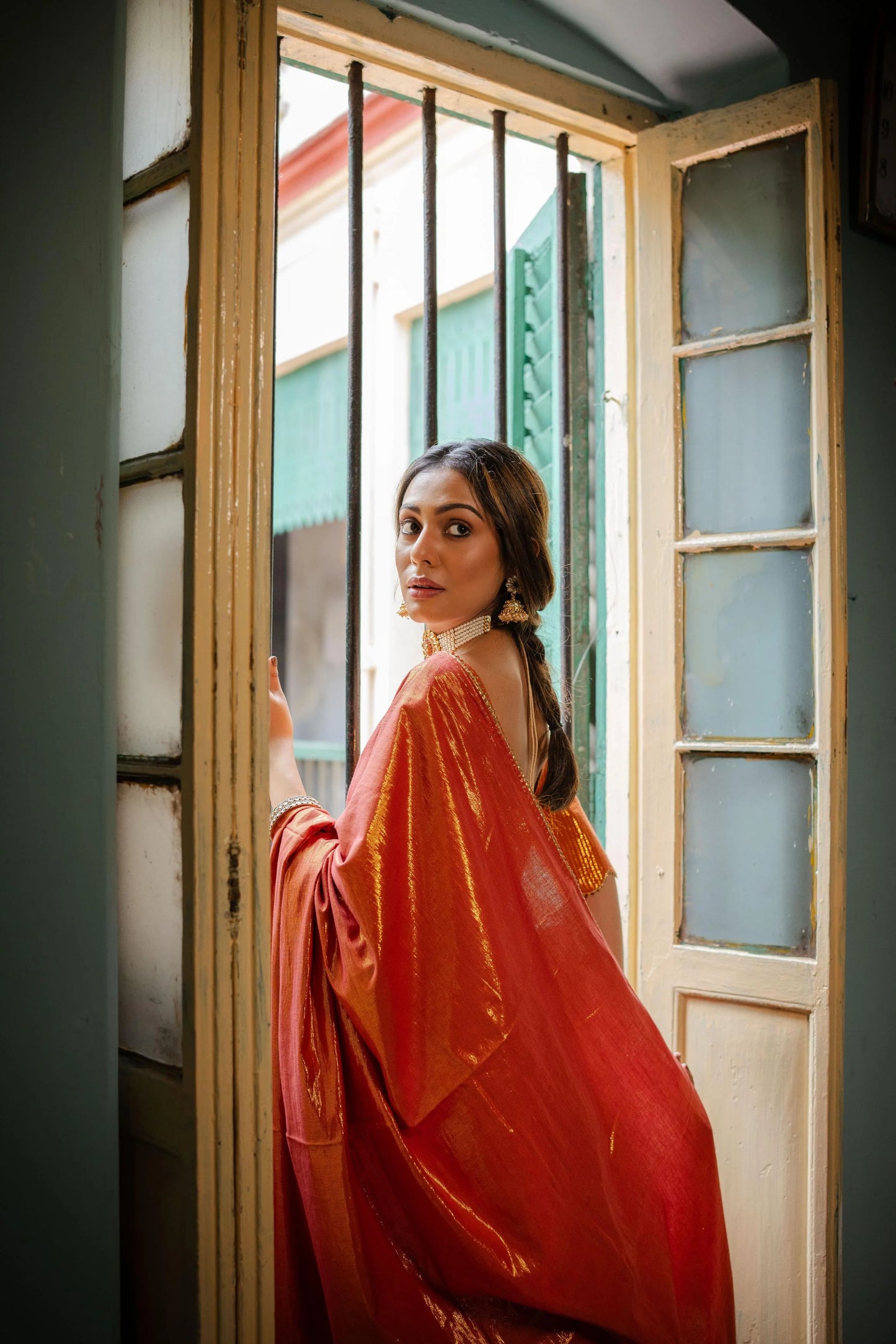 Cinnamon Kamli Saree