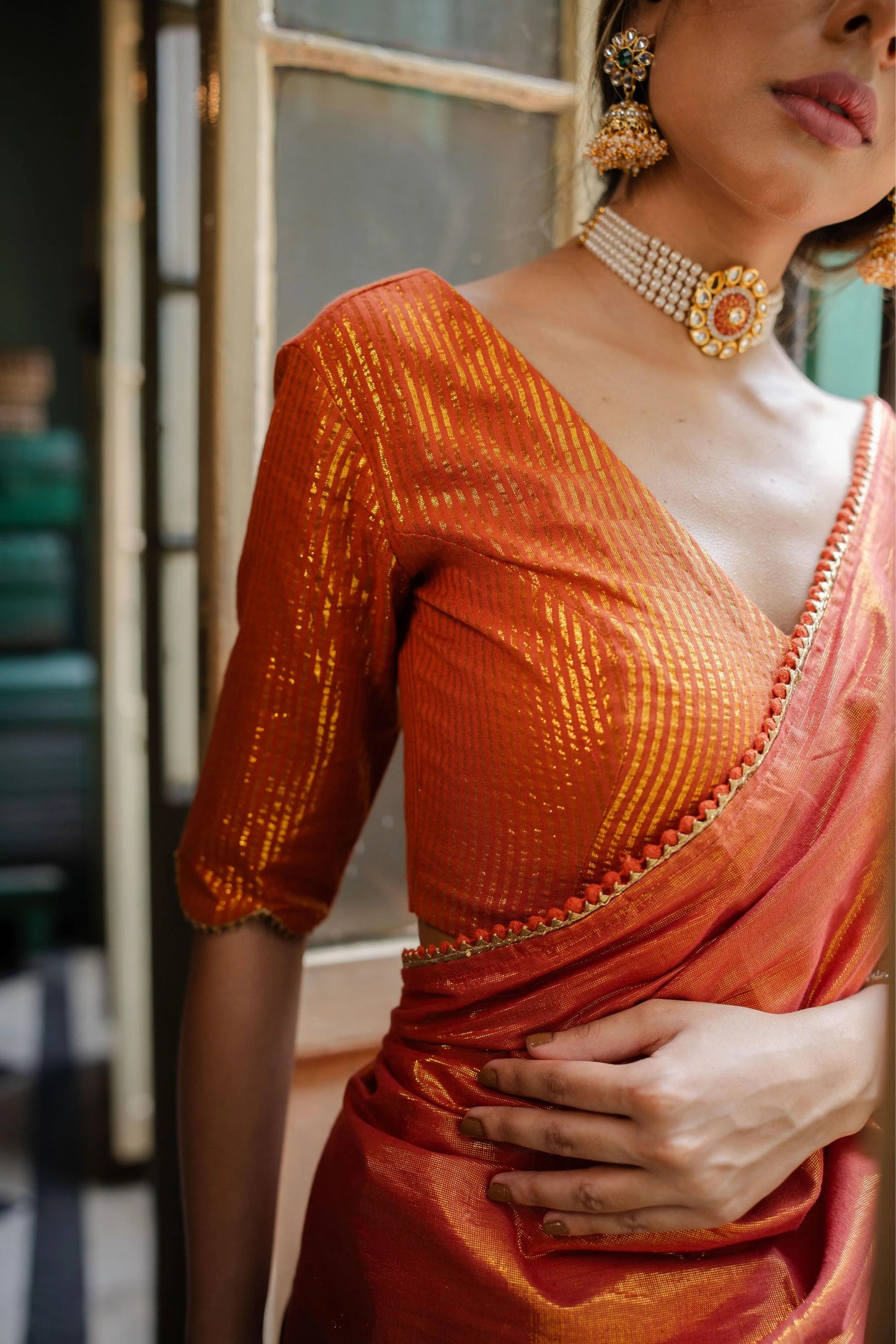 Cinnamon Kamli Saree