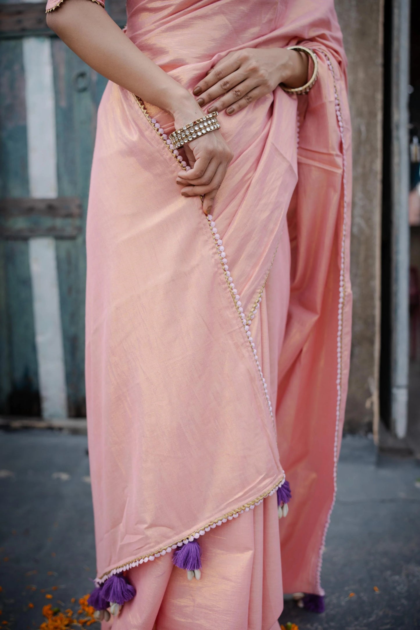 Blush peach Kamli Saree