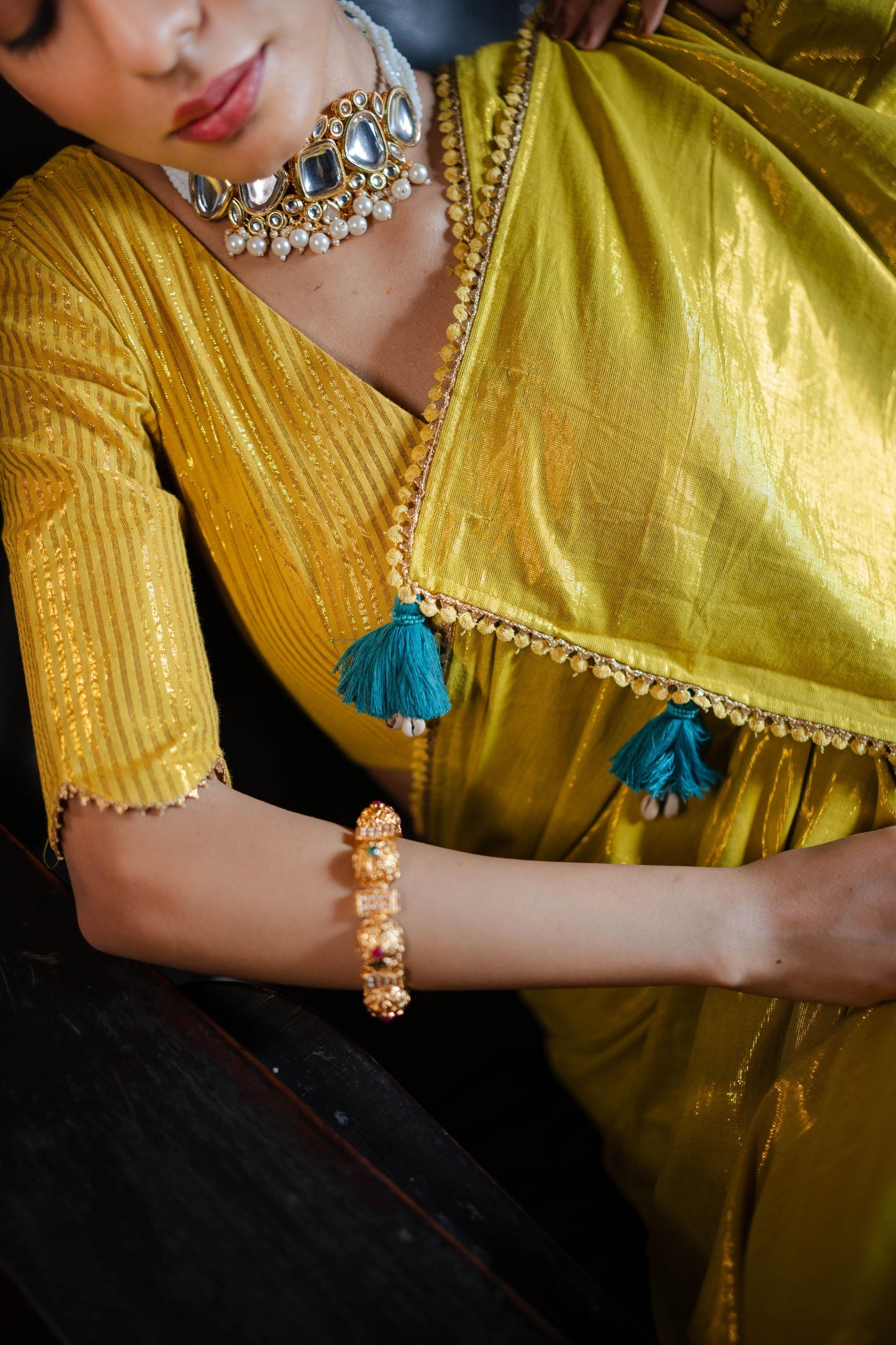 Goldie Mustard Yellow Kamli Saree