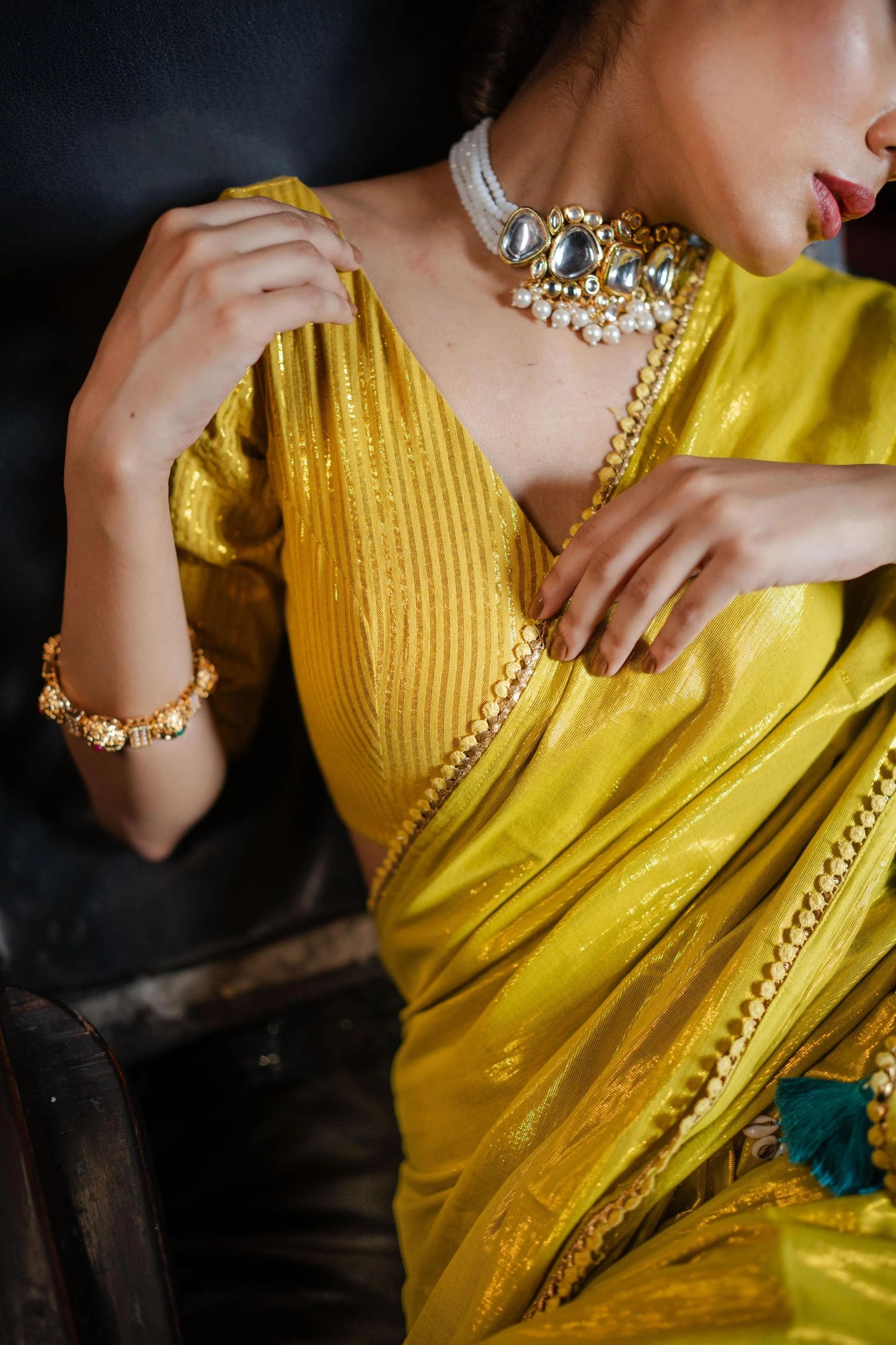 Goldie Mustard Yellow Kamli Saree