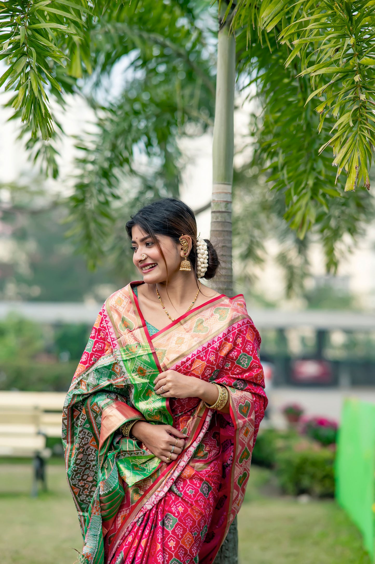 Krina Rani Banarasi Silk meenakari patola weaves Saree