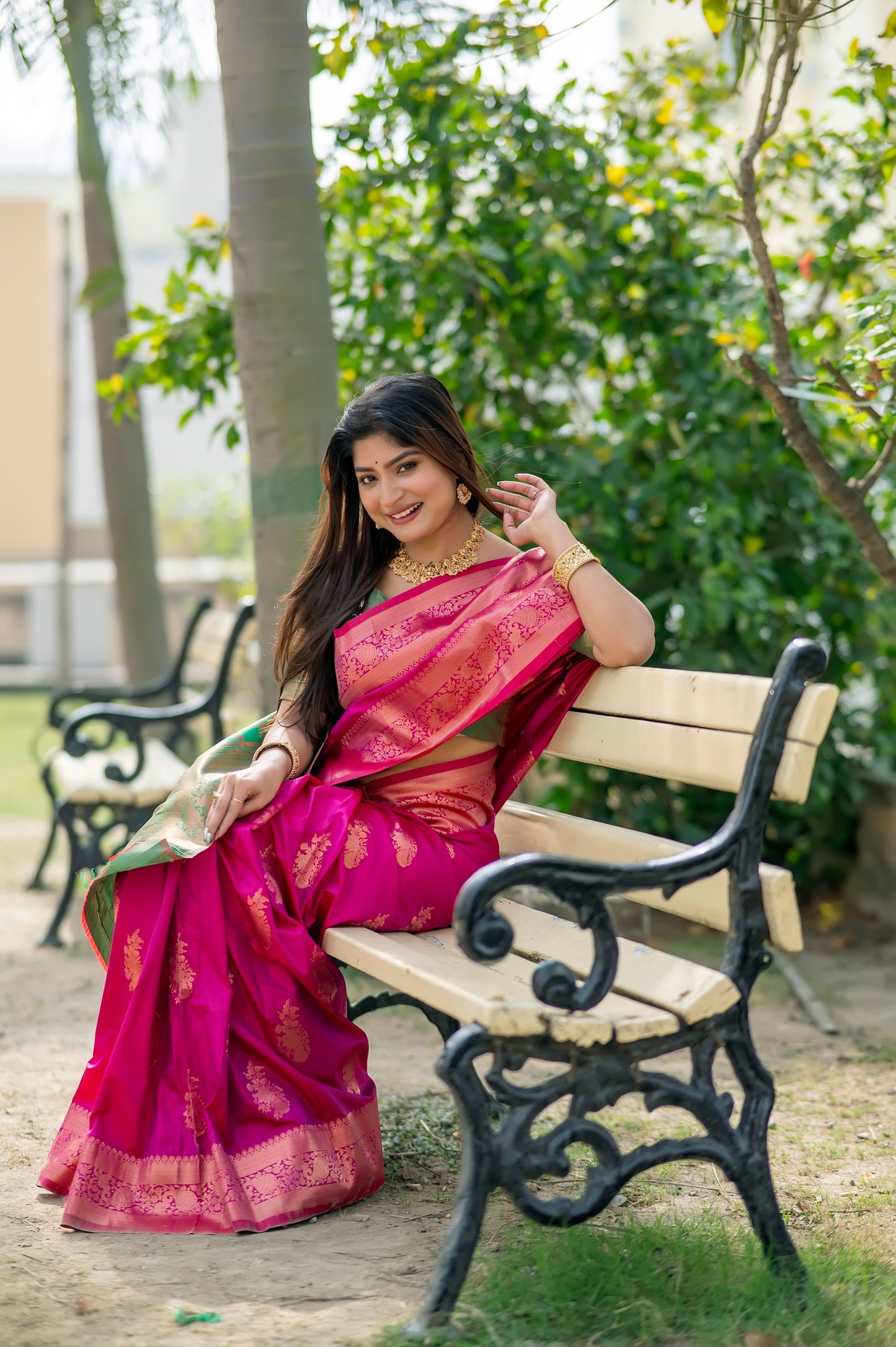 Krishna Pink Banarasi Silk zari Saree