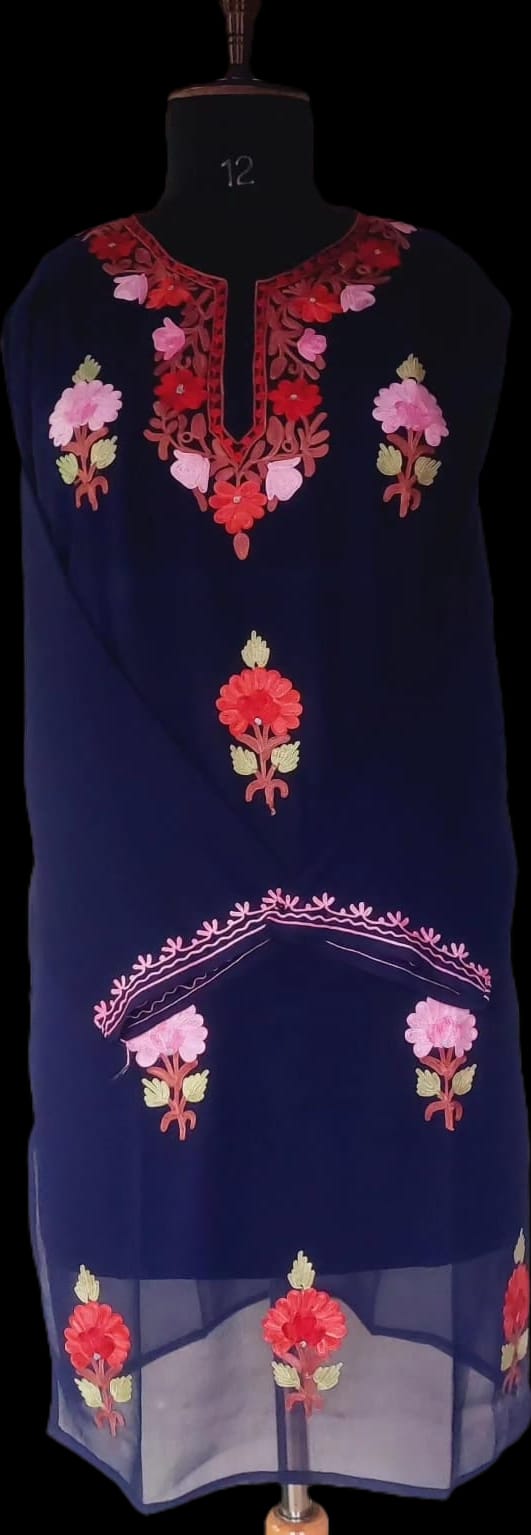 Kashmiri Embroidered Georgette Kurtis