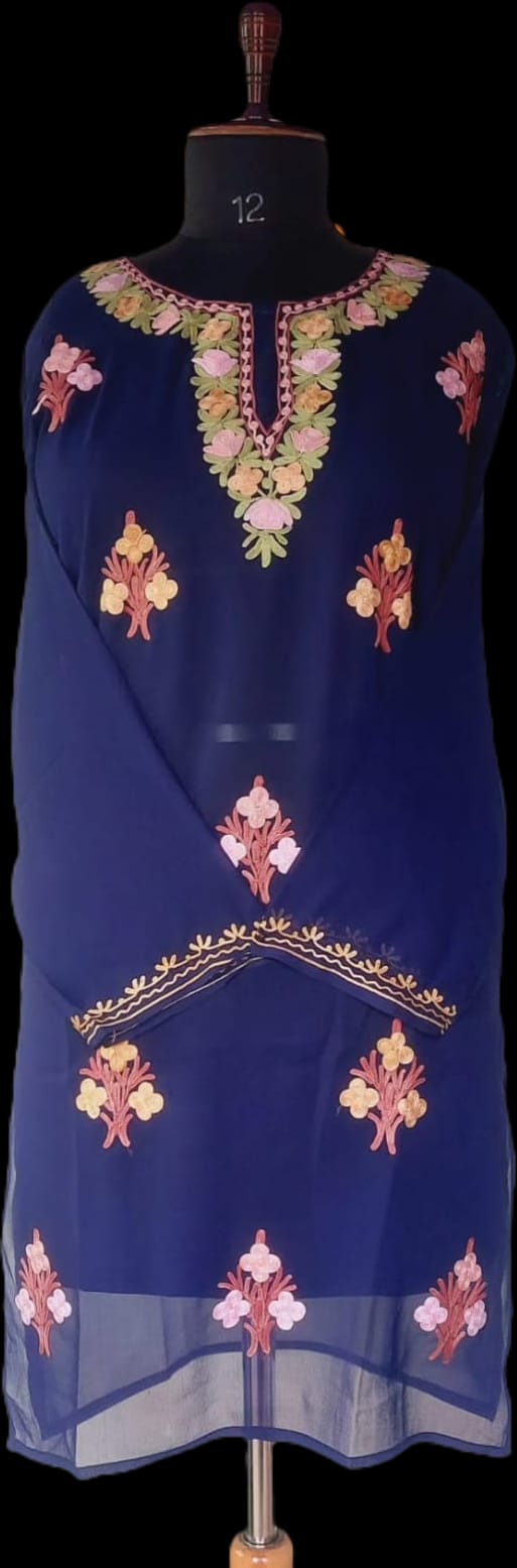 Kashmiri Embroidered Georgette Kurtis