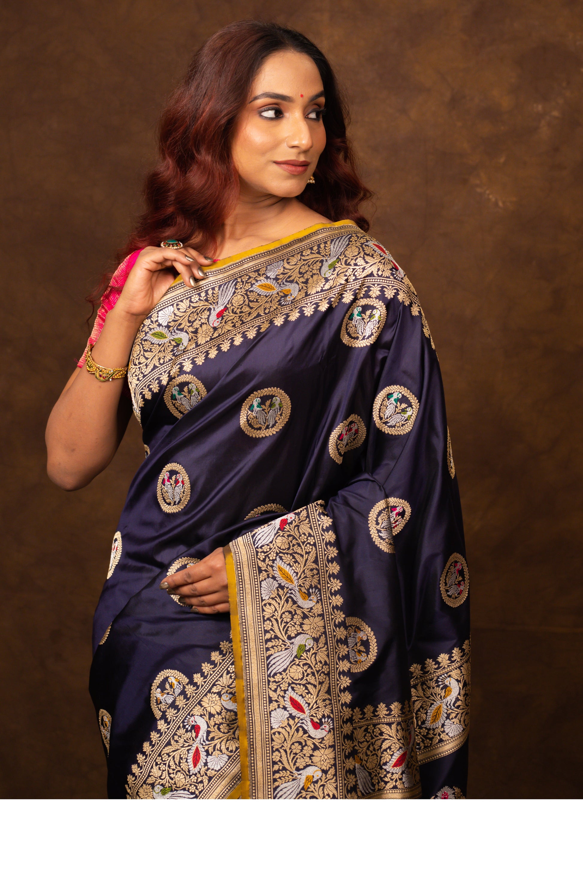 Blue Saree Katan Silk Handwoven - Panaya