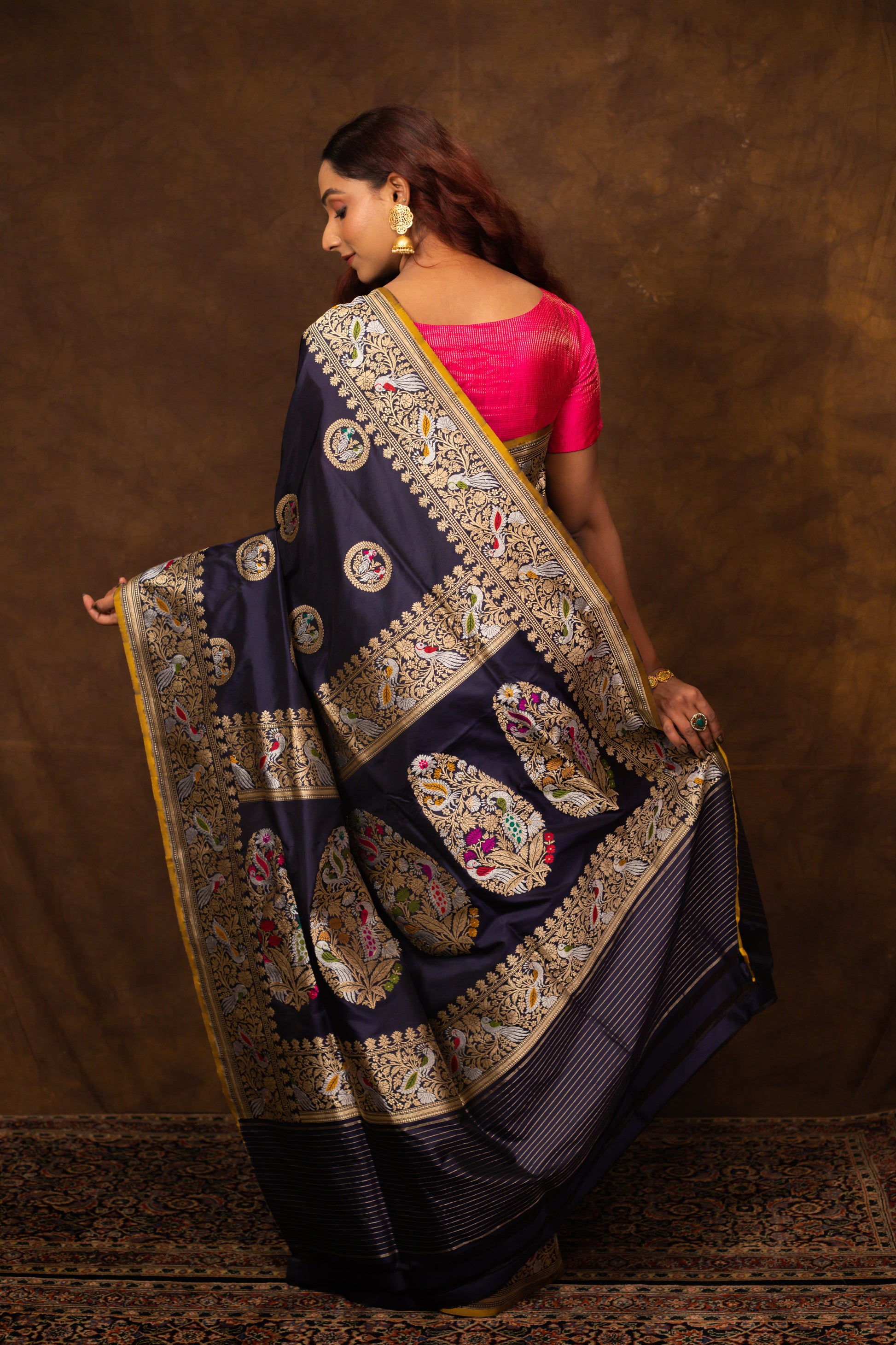 Blue Saree Katan Silk Handwoven - Panaya