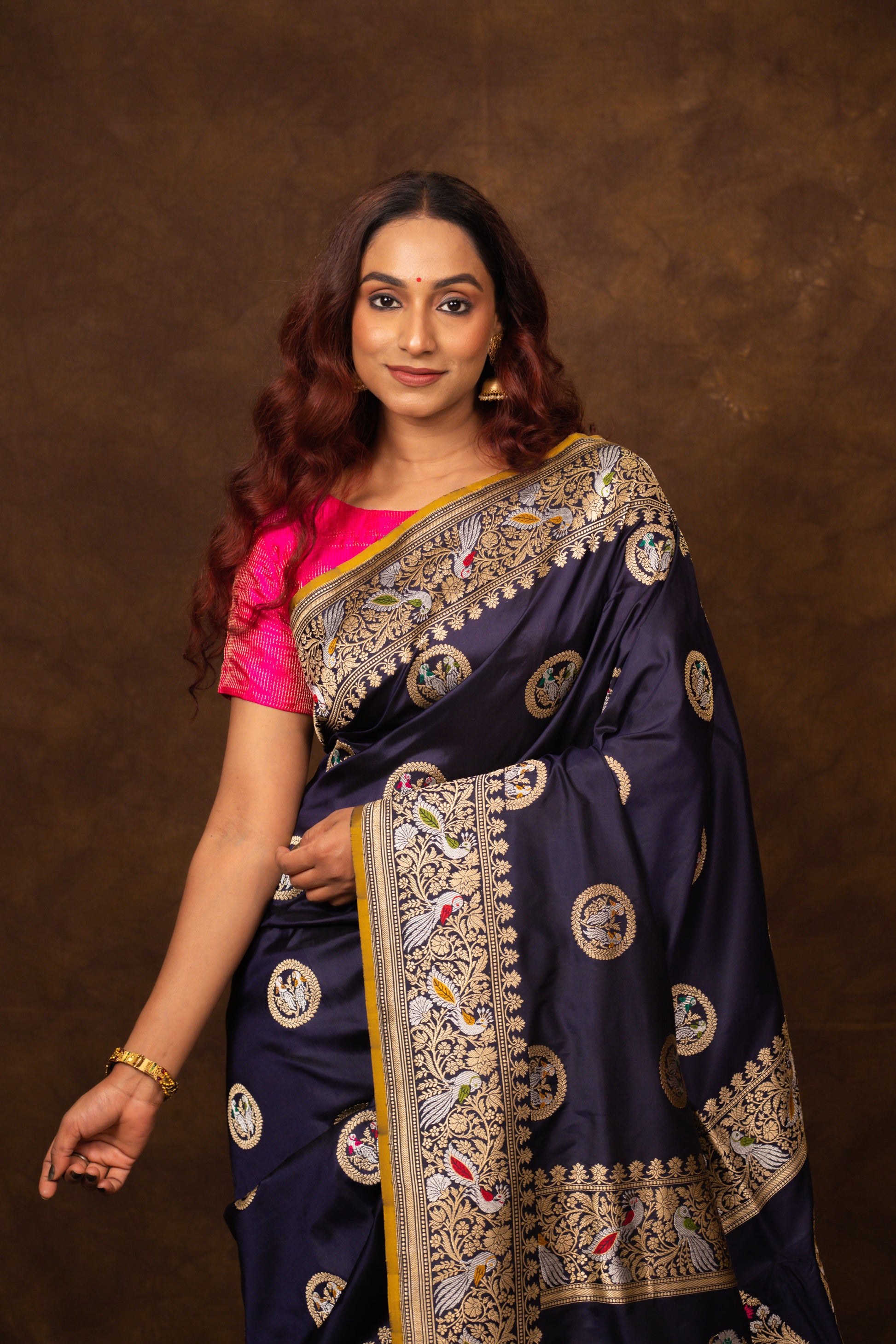 Blue Saree Katan Silk Handwoven - Panaya