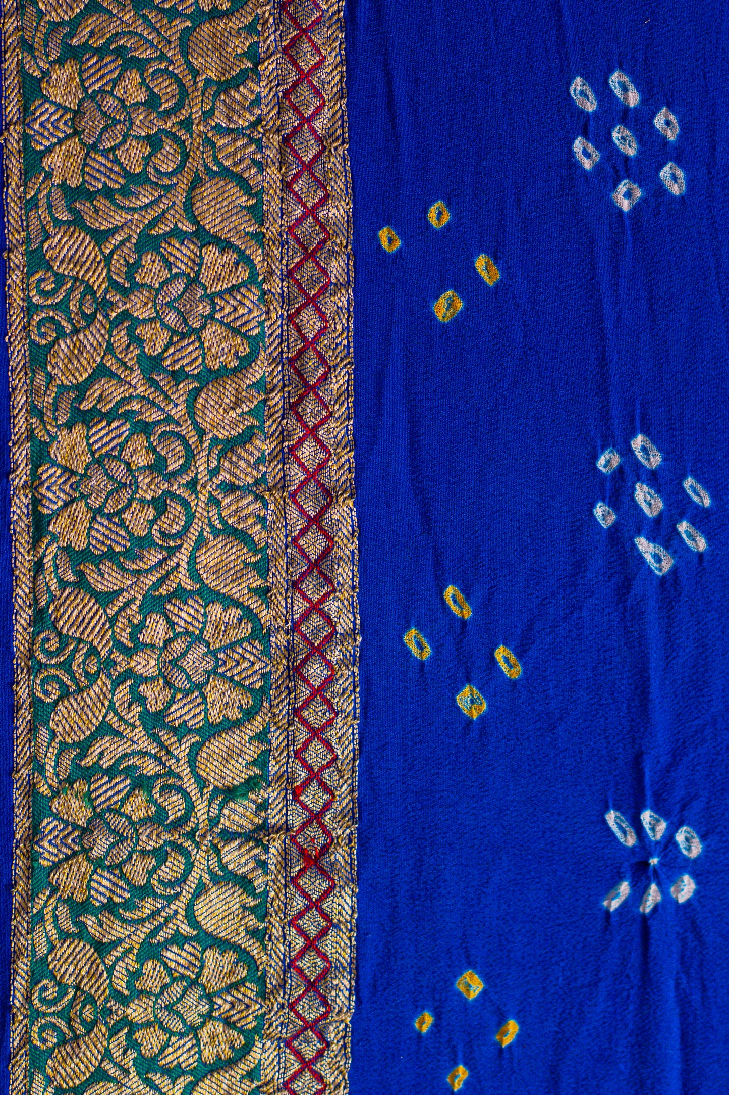 Blue Saree Georgette Silk Bandhani