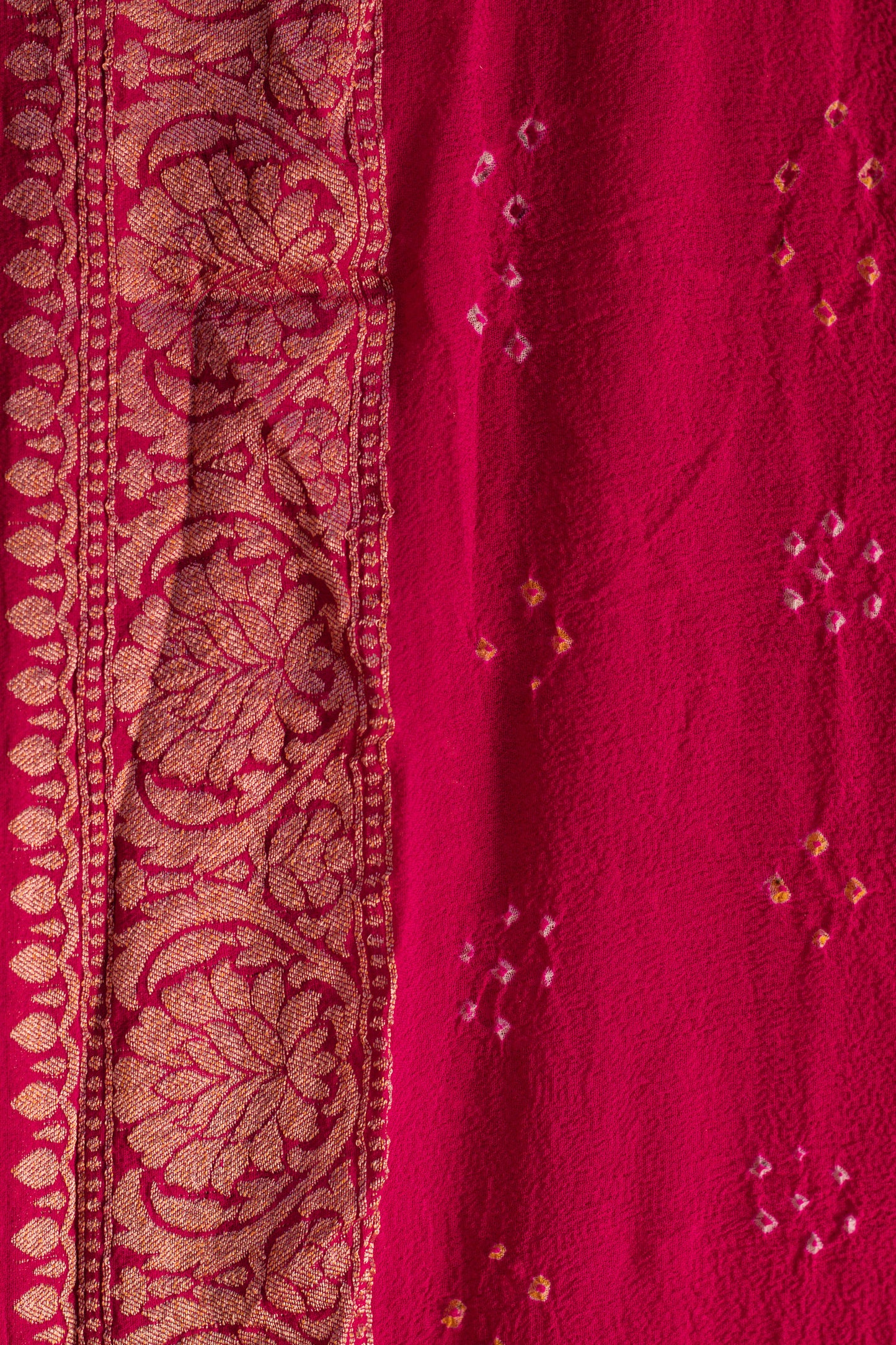 Red Saree Georgette Silk Bandhani