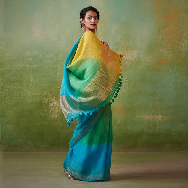 Linen Ombre fabric Saree Collection Rank Never Retire