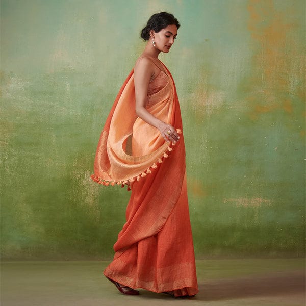 Linen Ombre fabric Saree Collection Rank Never Retire