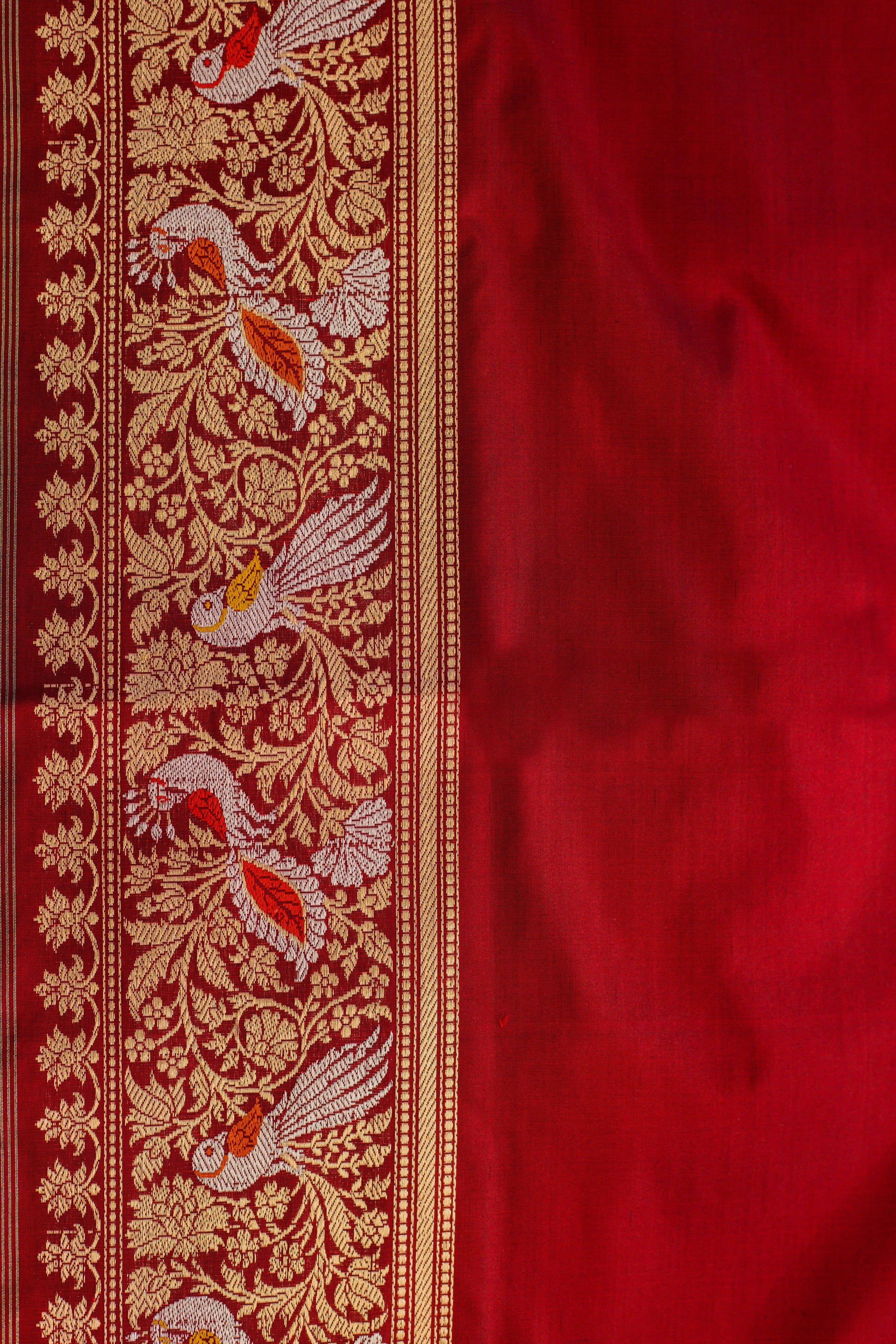 Maroon Saree Katan Silk Handwoven - Panaya