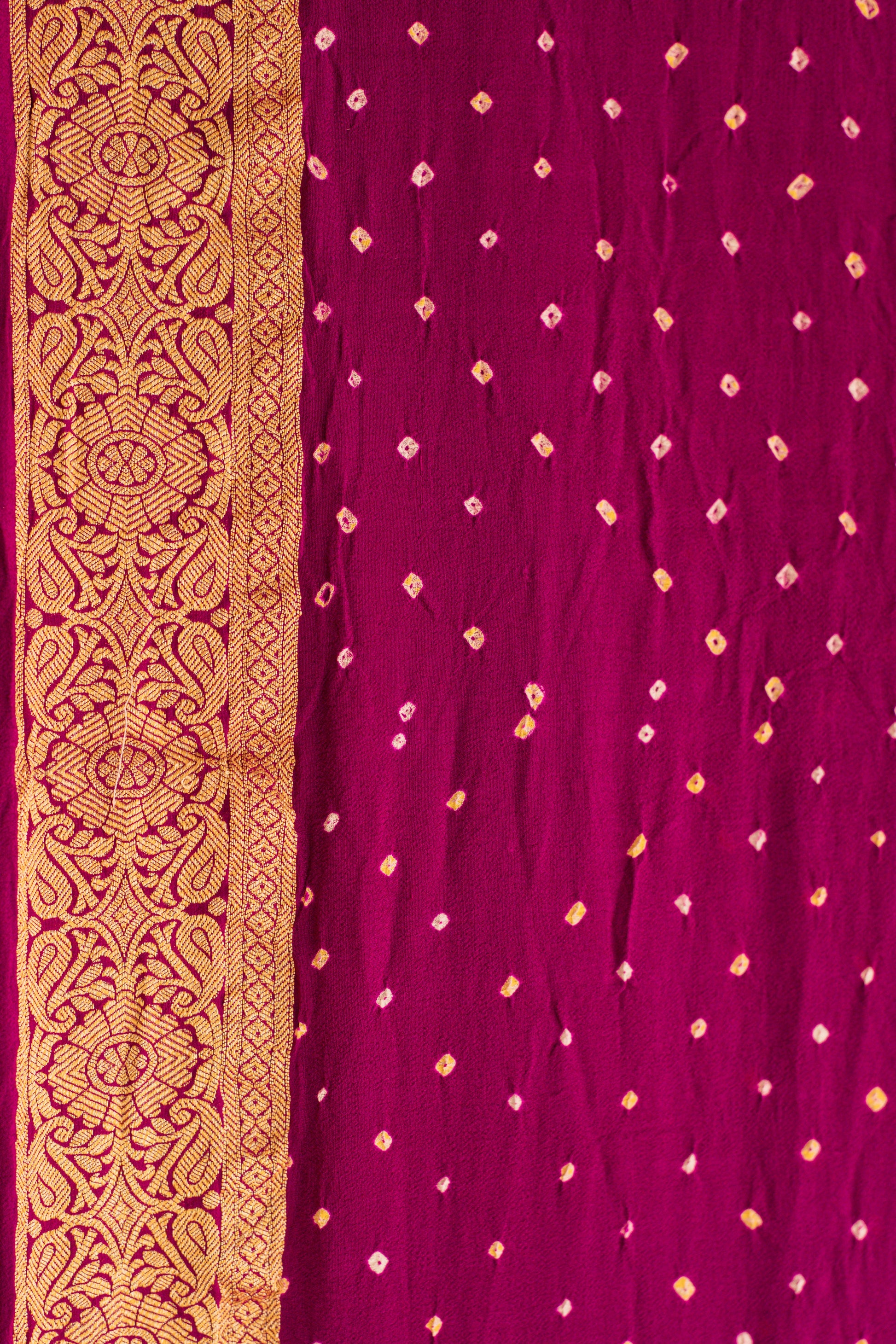 Pink Saree Georgette Silk Bandhani - Panaya