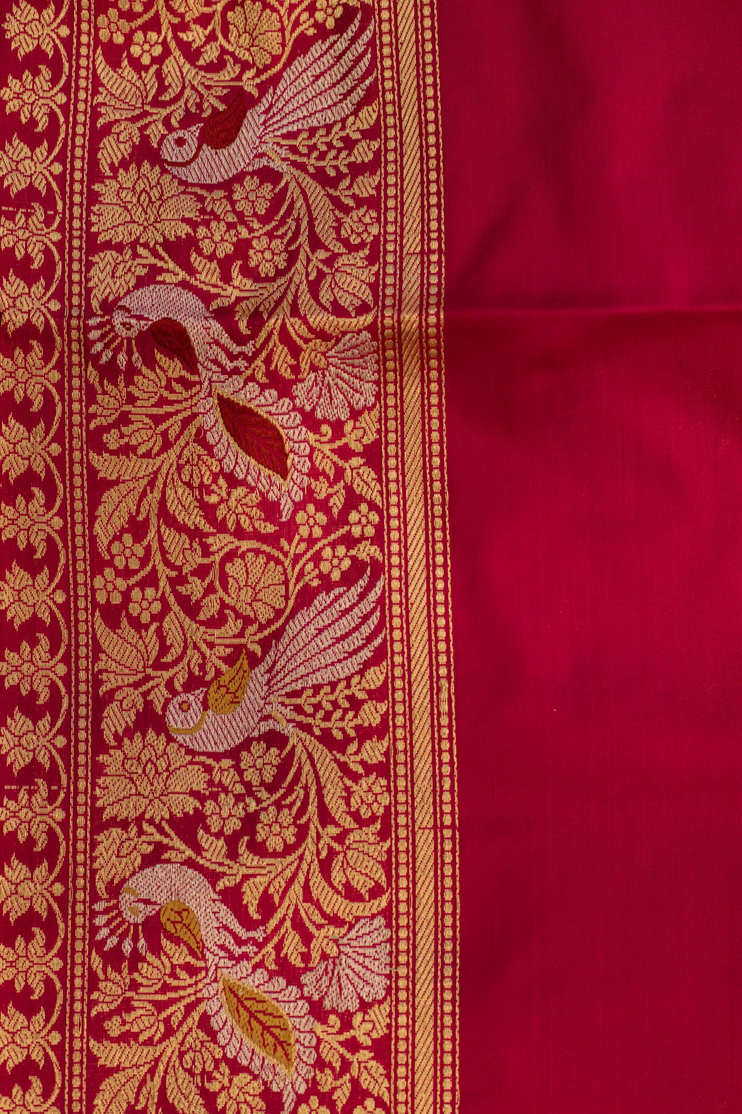 Rani Pink Saree Katan Silk Handwoven - Panaya