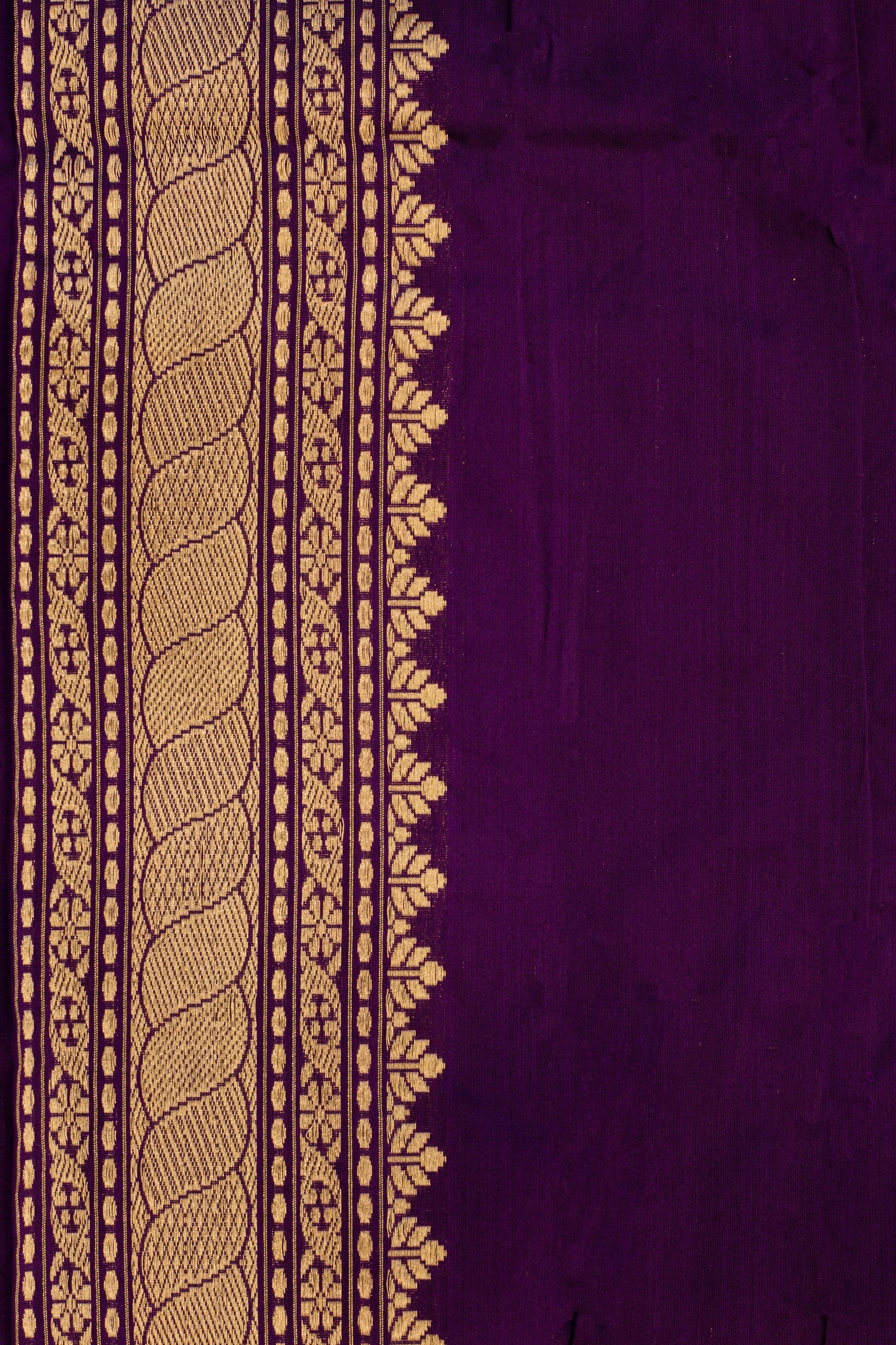 Purple Saree Katan Silk Handwoven - Panaya