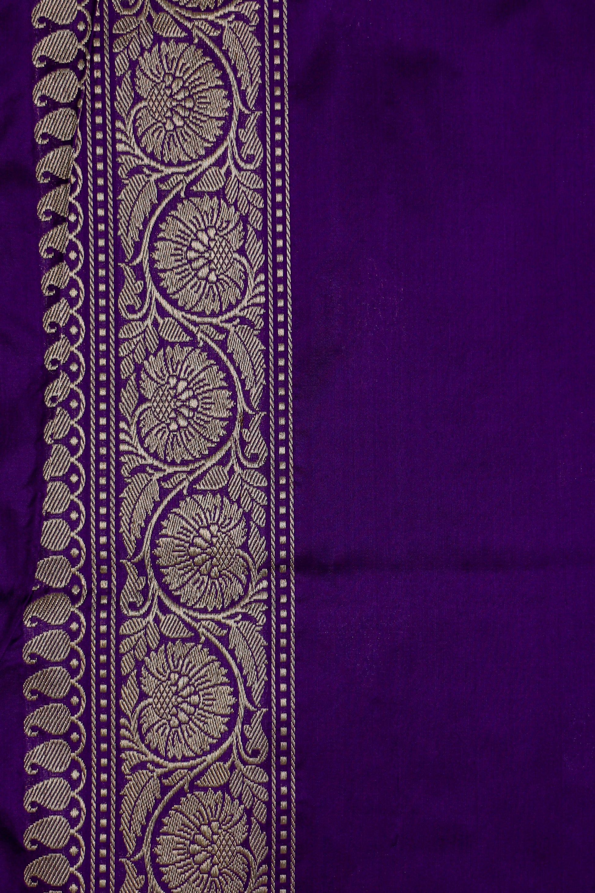 Purple Katan Pure Silk Kadwa Saree - Panaya