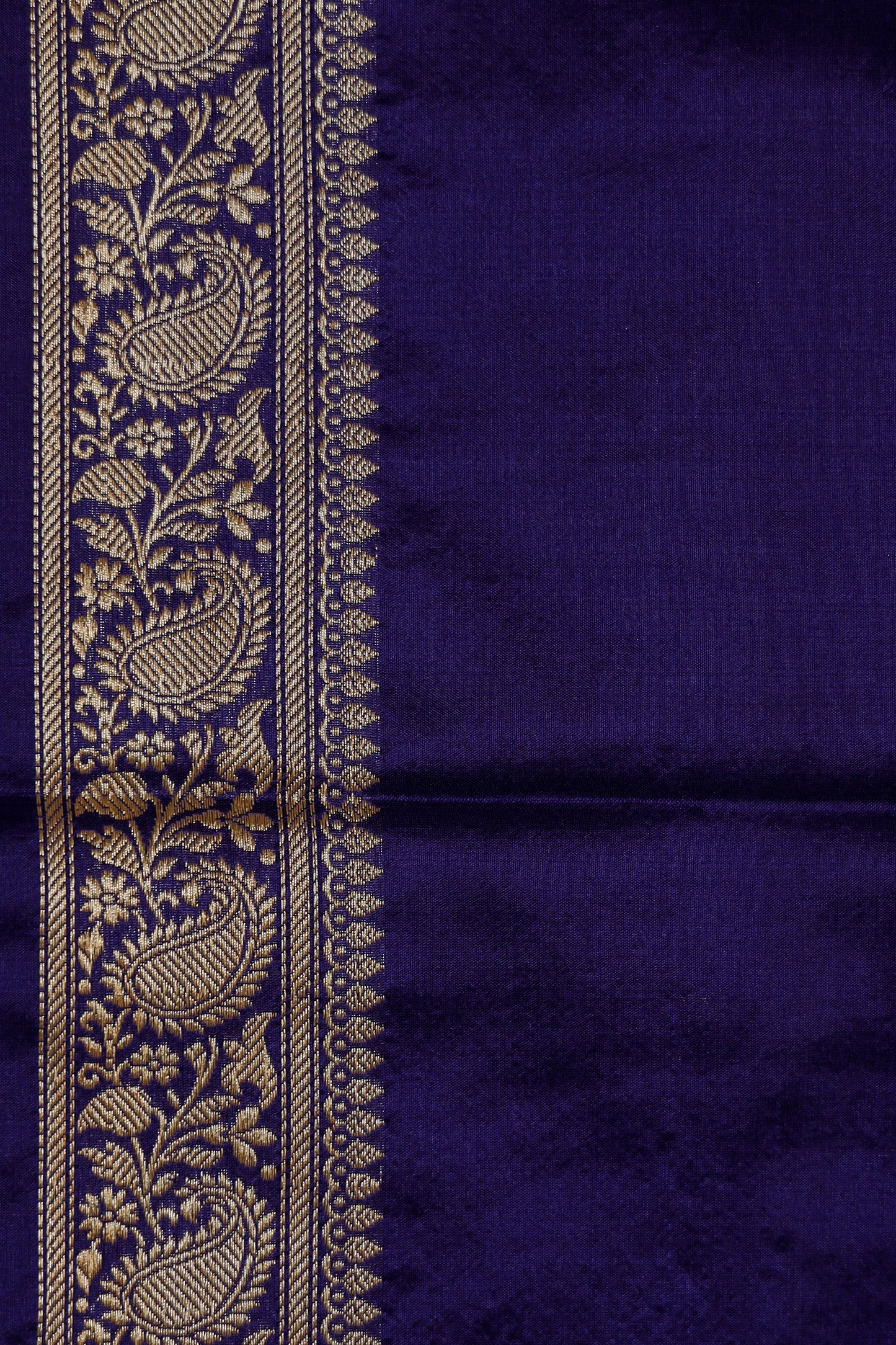 Royal Blue Katan Pure Silk Kadwa Saree