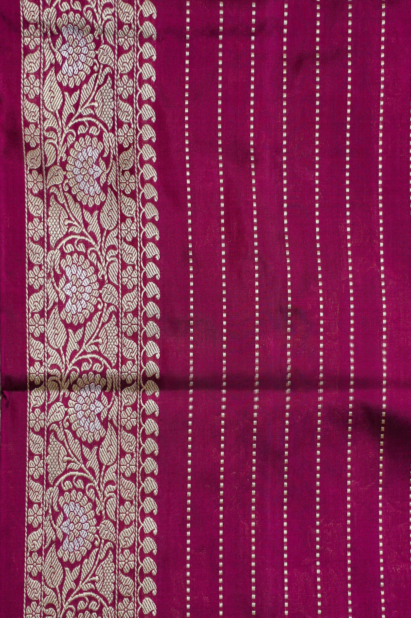 Magenta Katan Pure Silk Kadwa Saree - Panaya