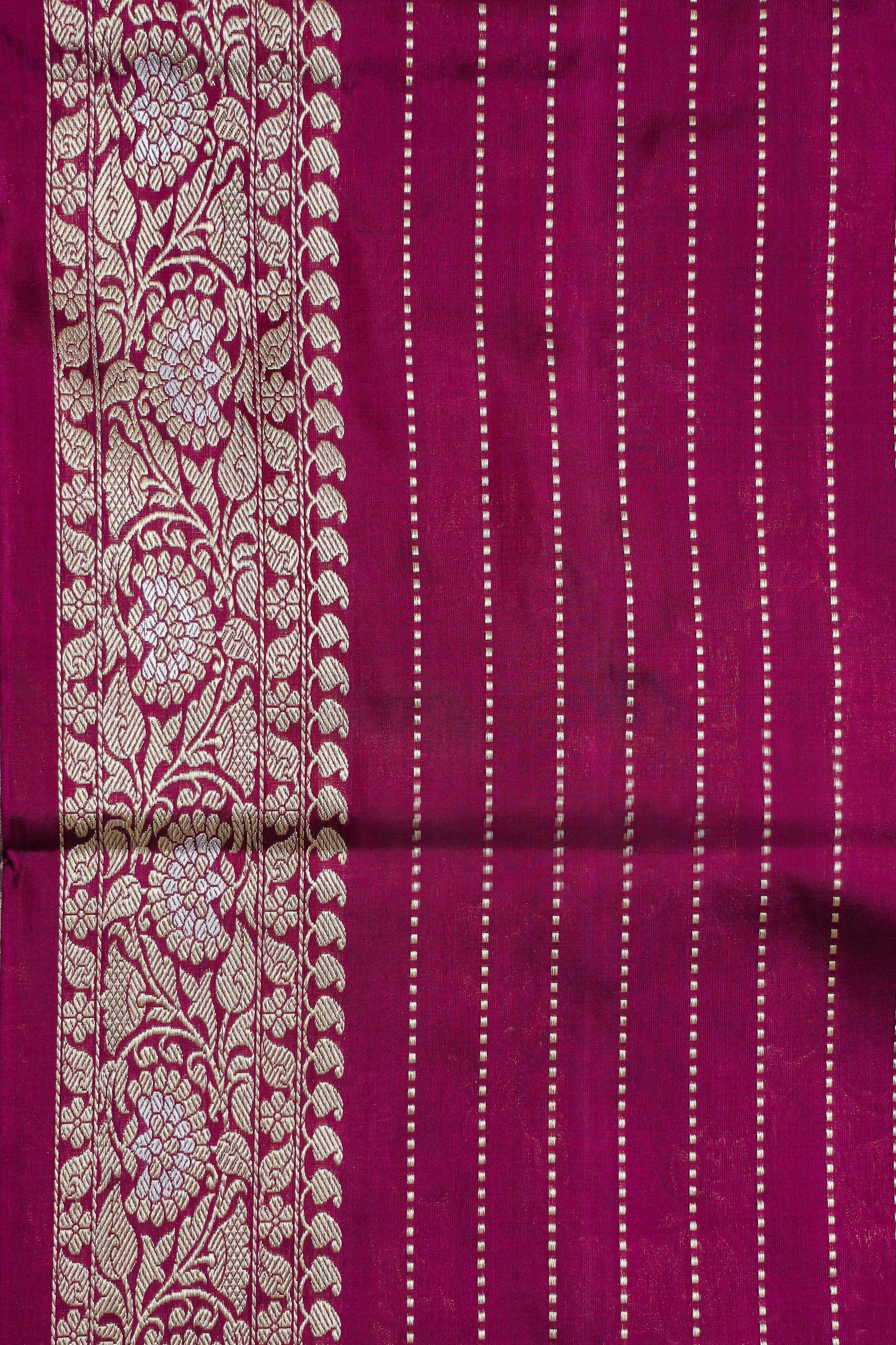 Magenta Katan Pure Silk Kadwa Saree - Panaya