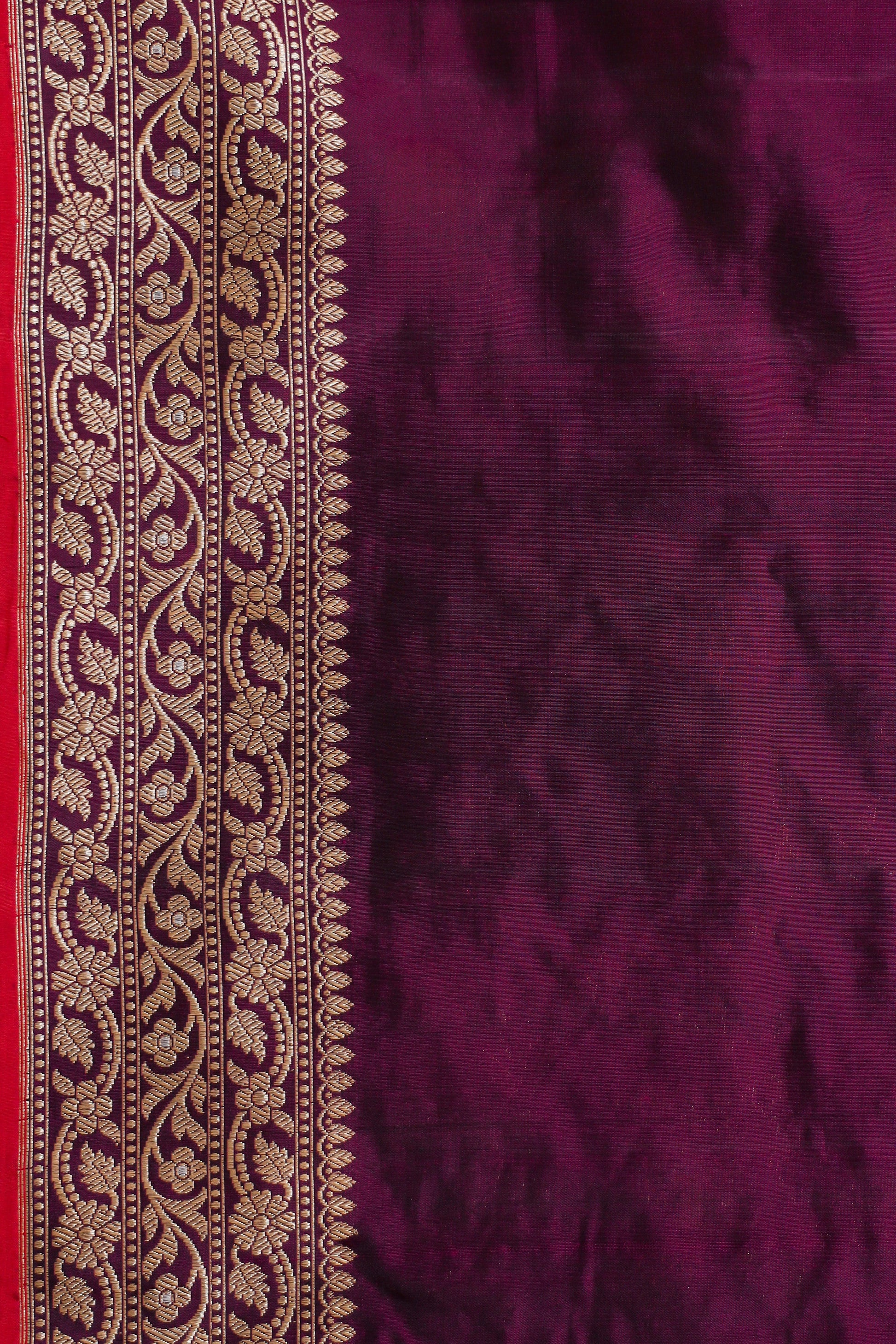 Purple Katan Pure Silk Kadwa Saree - Panaya