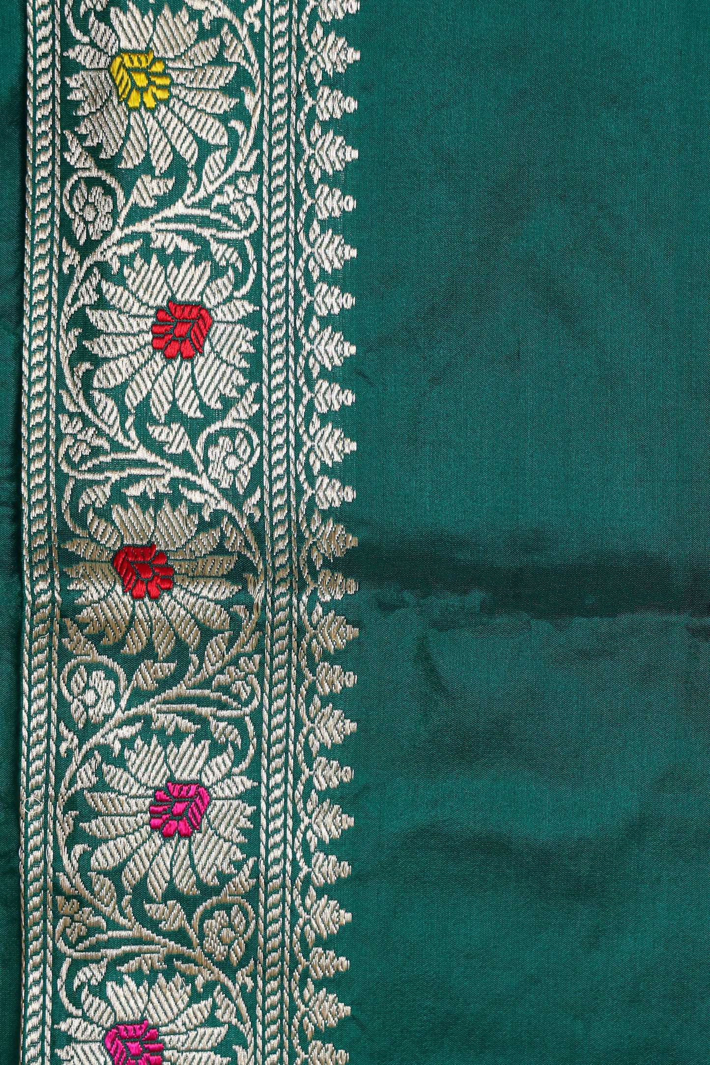 Green Katan Pure Silk Kadwa Saree - Panaya