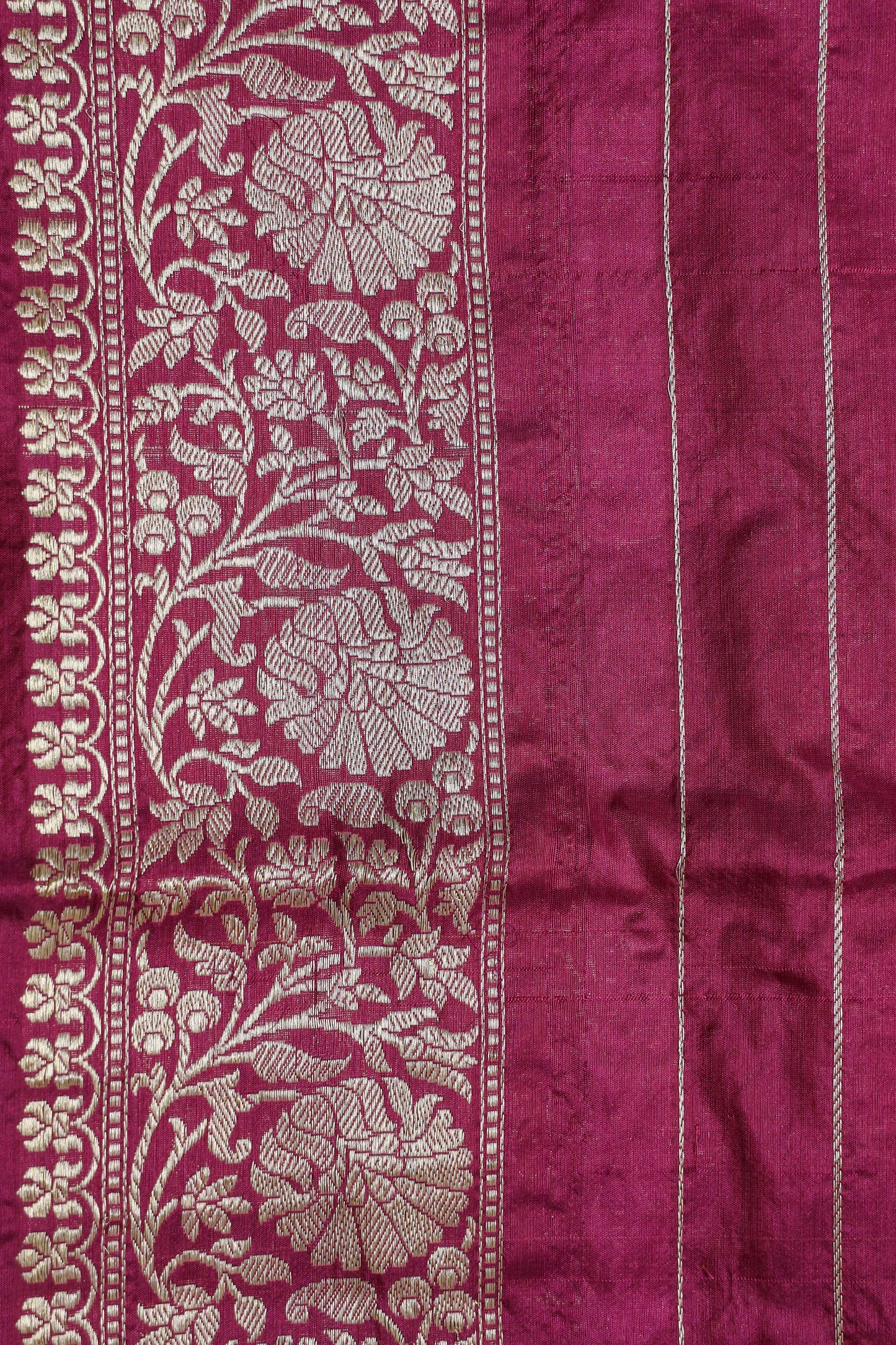 Magenta Katan Pure Silk Kadwa Saree - Panaya