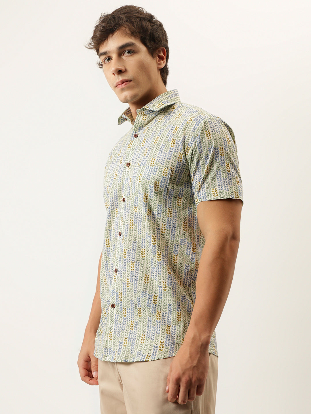 Millennial Men Pista Printed Cotton Half Sleeve Shirts