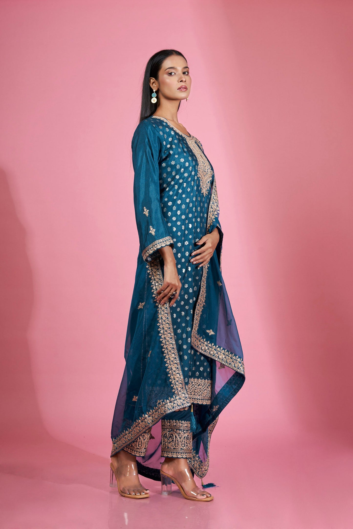 Maharani Zari Embroidered Kurta Set