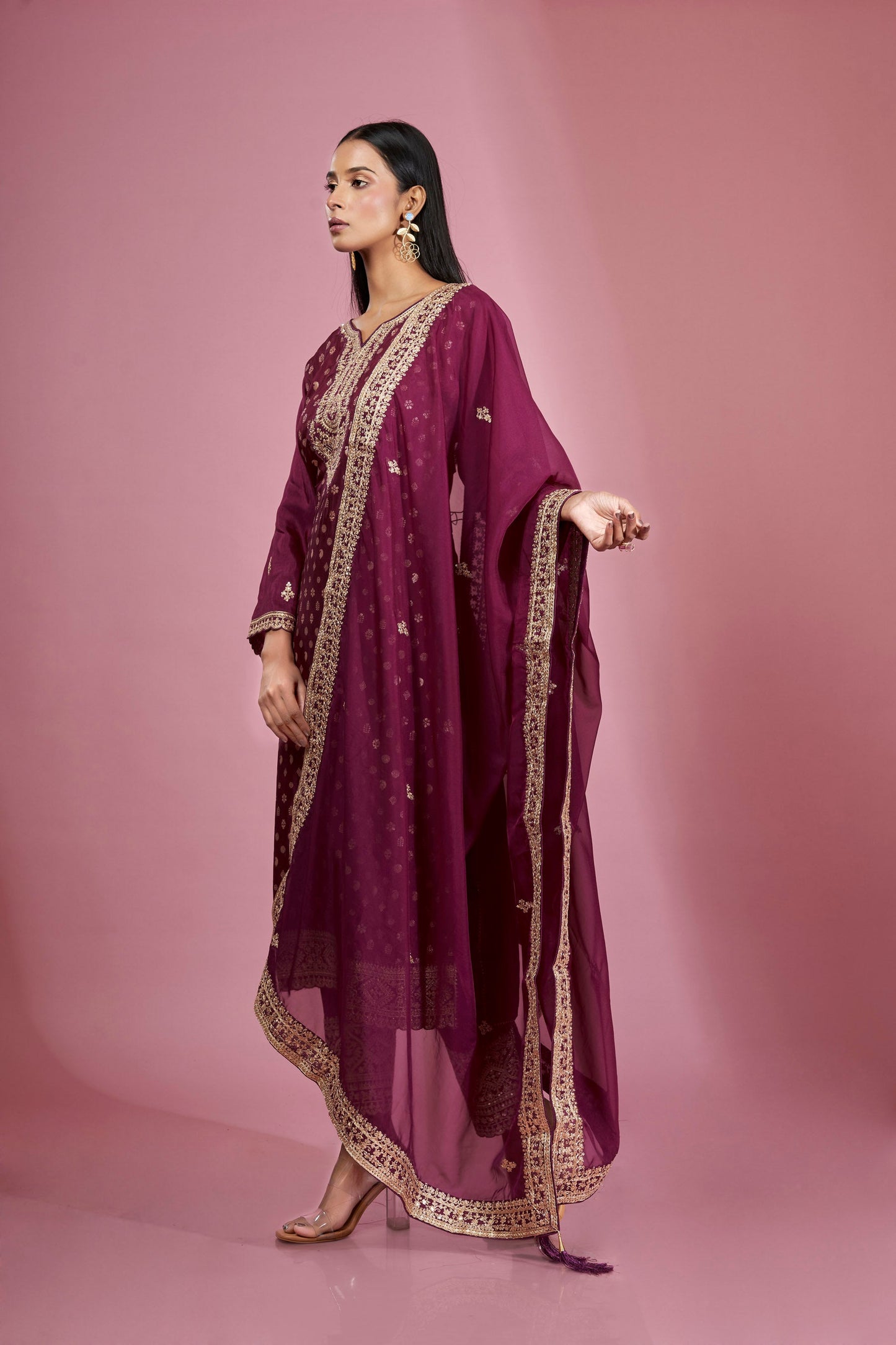 Rajshree Zari Embroidered Dola Silk Kurta Set