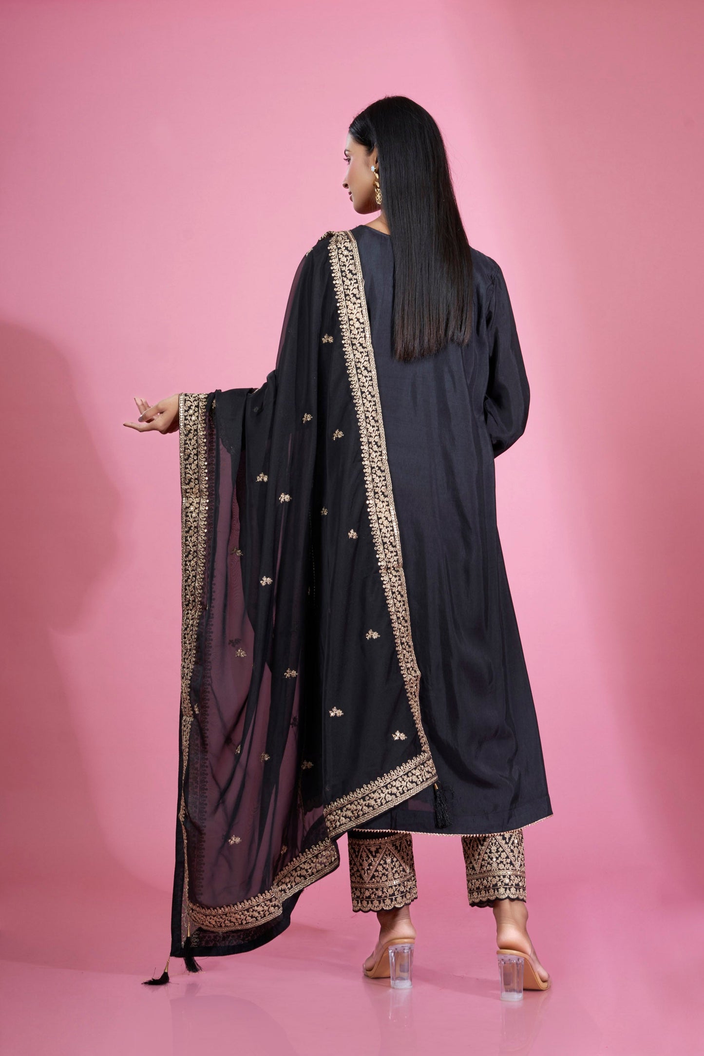 Royal Zari Work Dola Silk Kurta Set