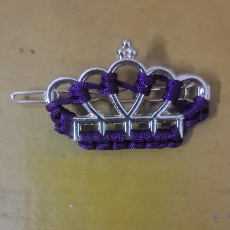 Colorful Macrame Hairclips - Purple