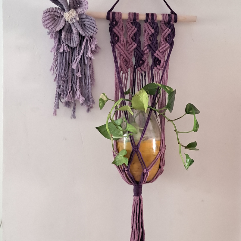 Macrame Pot Holder for Wall Decoration