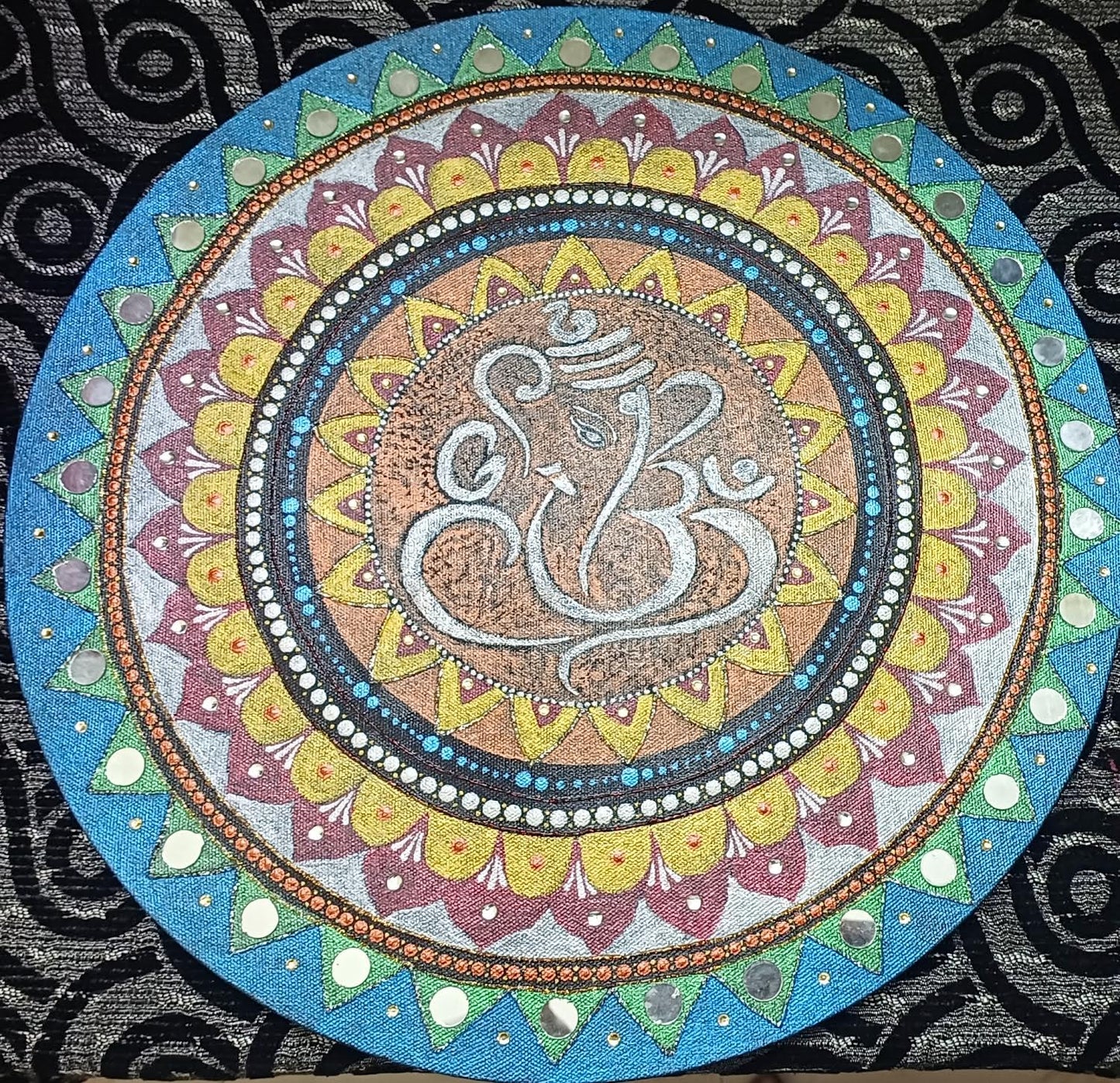 Intricate Ganesha Mandala Wall Art