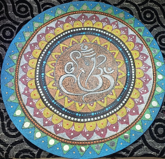 Intricate Ganesha Mandala Wall Art