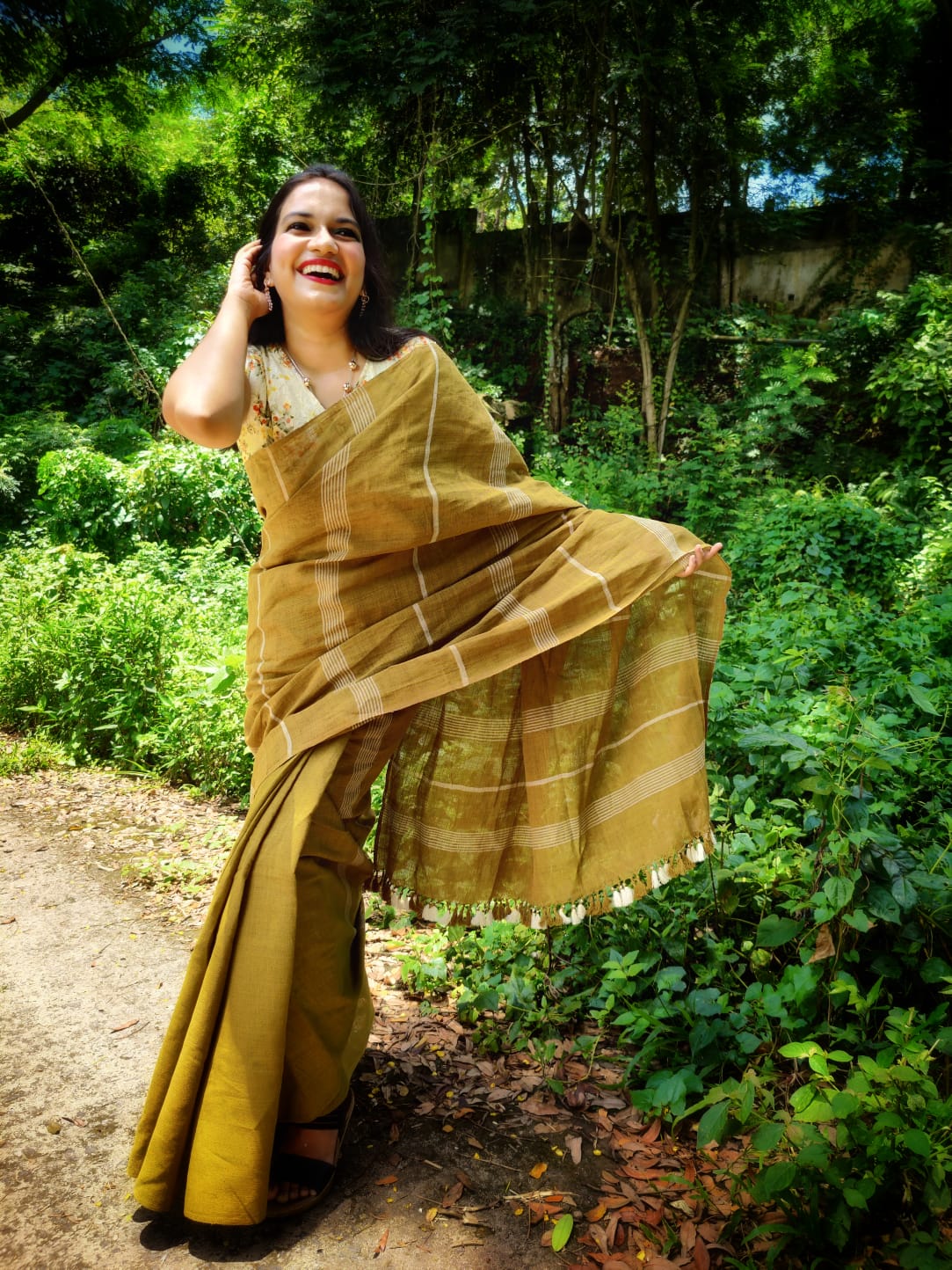 Aimee Mehendi handloom Cotton saree