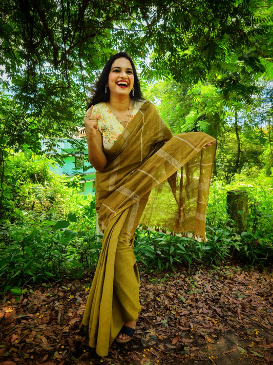 Aimee Mehendi handloom Cotton saree