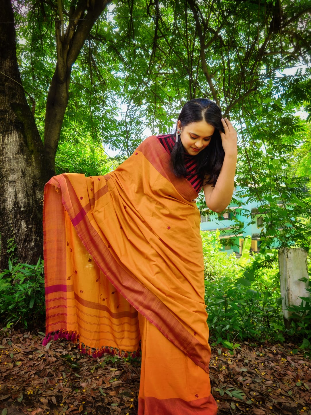 Arisha Yellow handloom Cotton saree