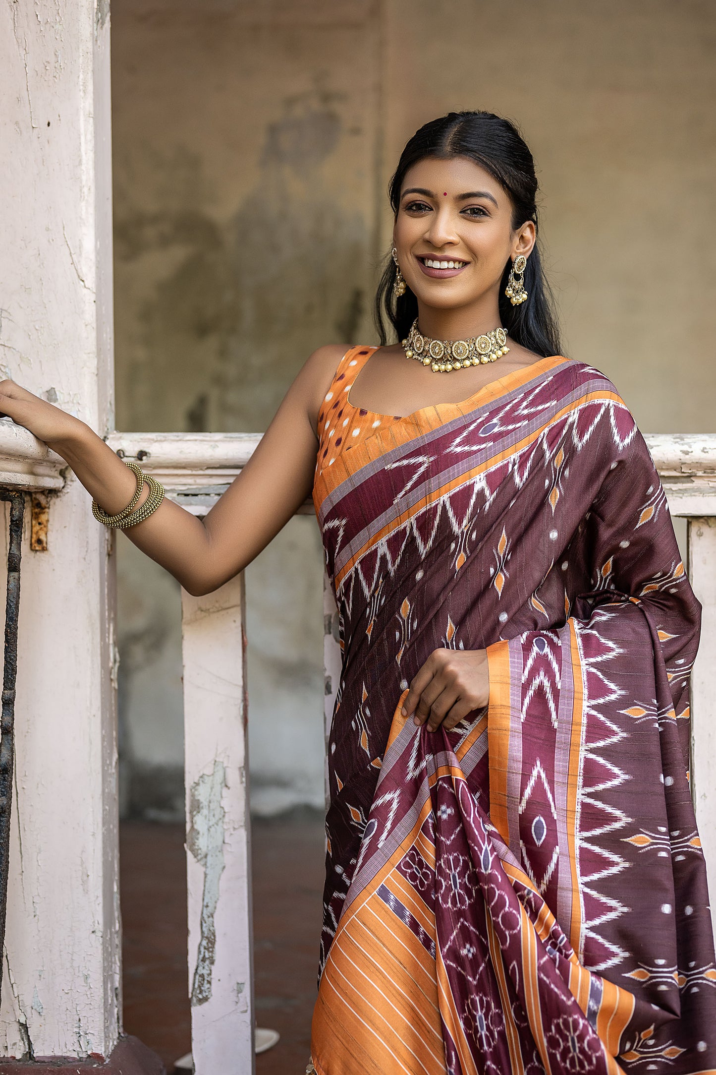 Coffee Niyti Cotton Silk Zari woven Saree