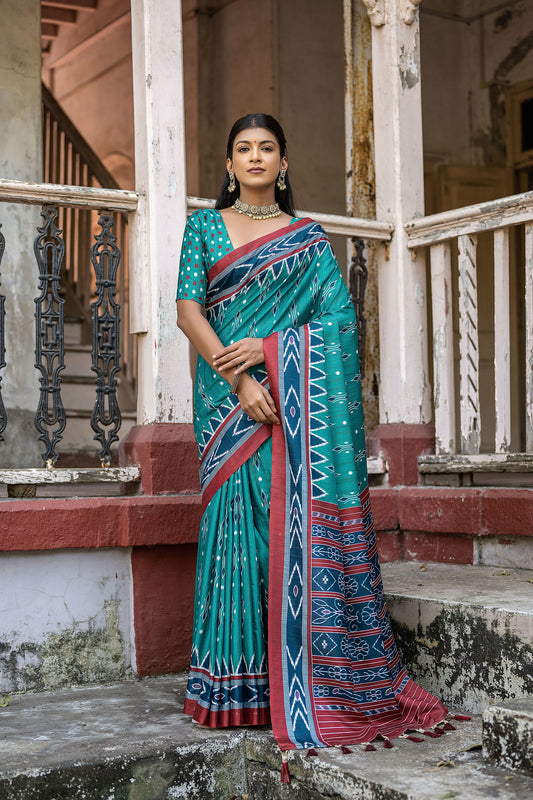 Rama Niyti Cotton Silk Zari woven Saree