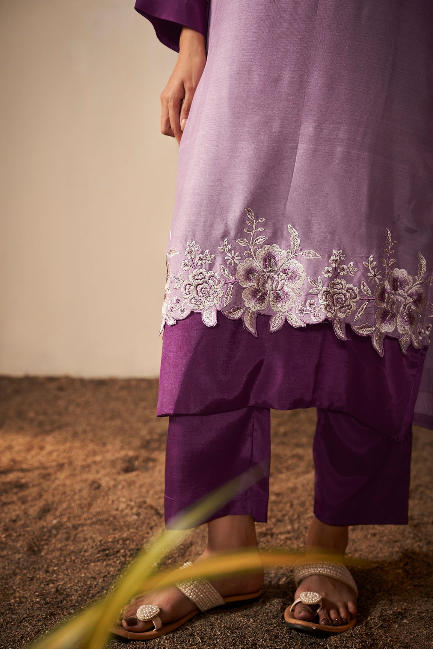 Violet Aura Embroidered Kurta Set