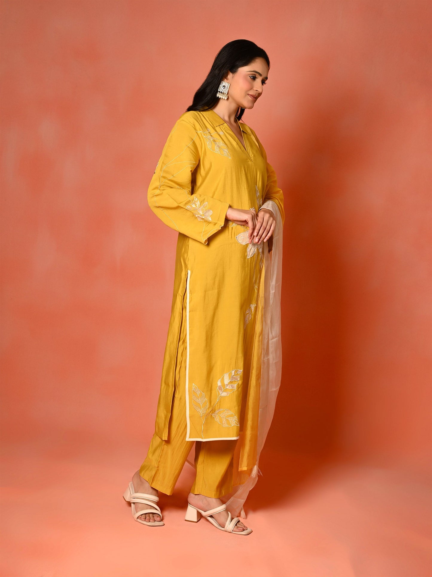 Lemon Bliss Roman Silk Kurta Set