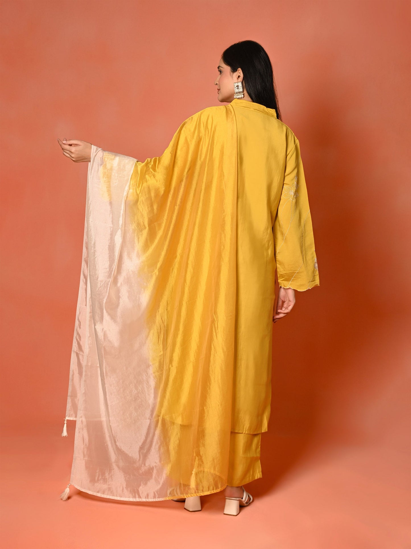 Lemon Bliss Roman Silk Kurta Set