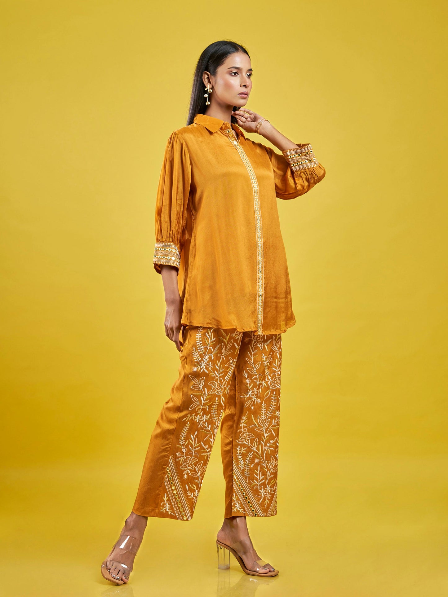 Golden Sunrise Chinnon & Roman Silk Co-Ord Set