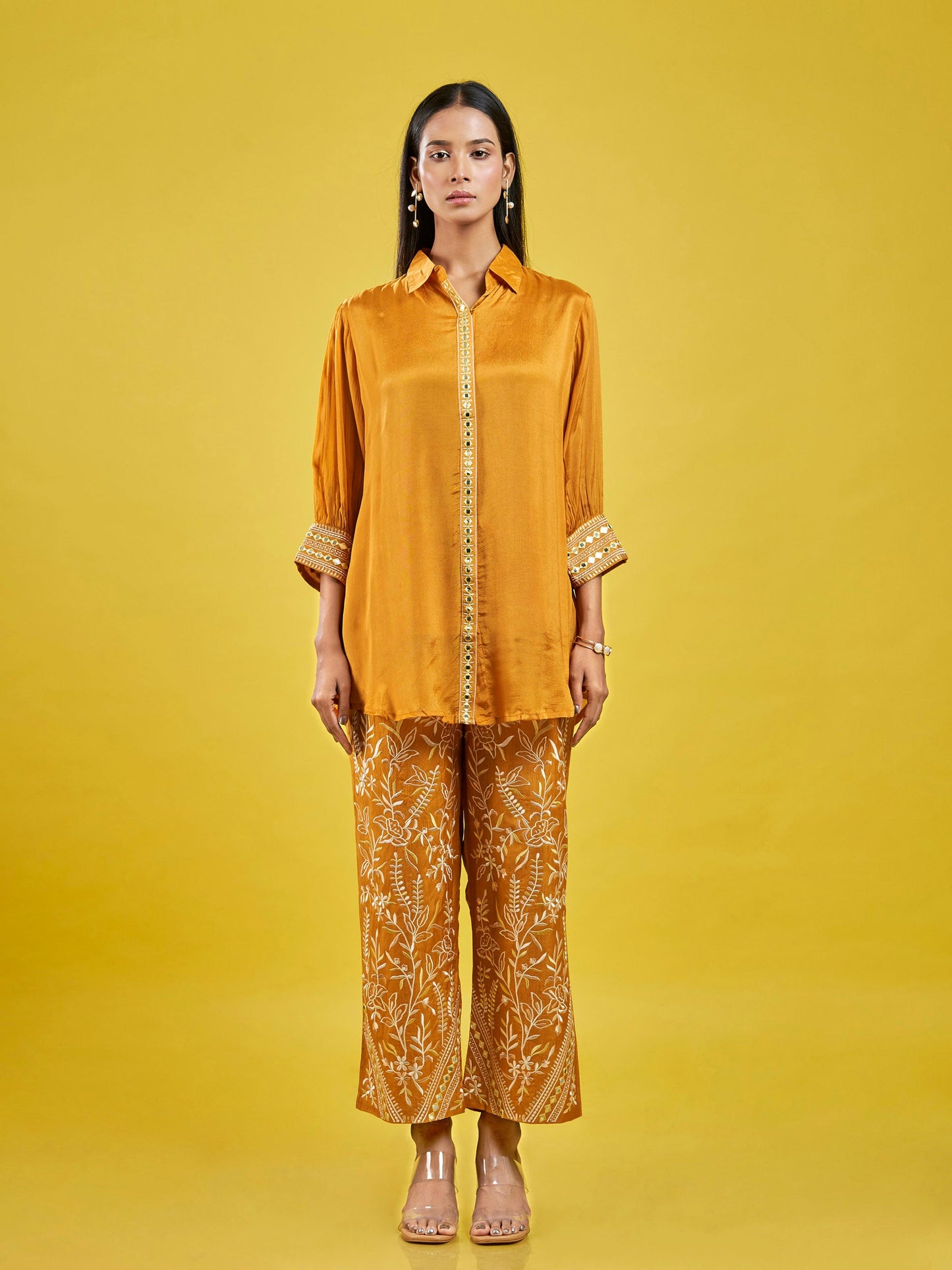 Golden Sunrise Chinnon & Roman Silk Co-Ord Set