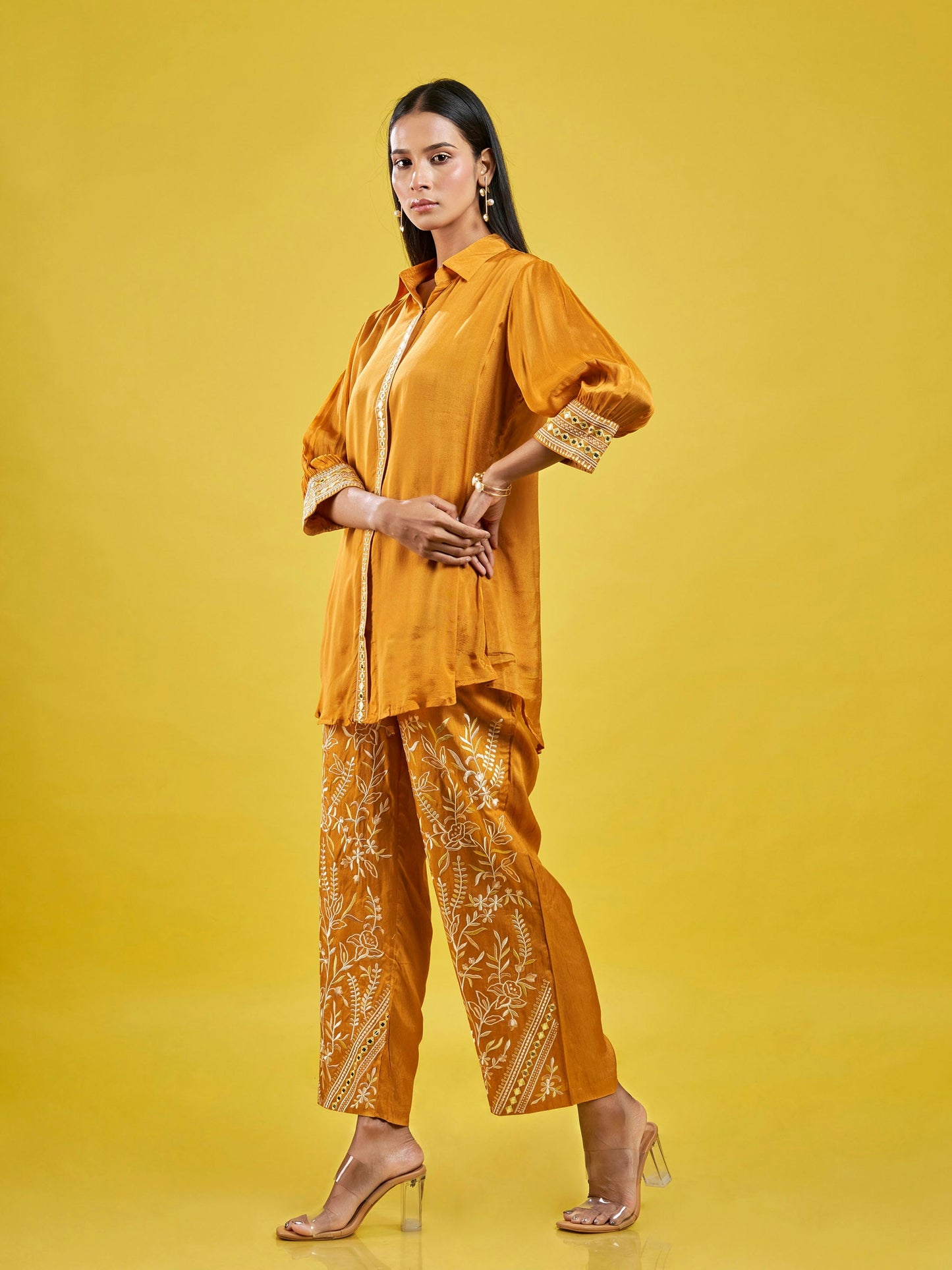 Golden Sunrise Chinnon & Roman Silk Co-Ord Set