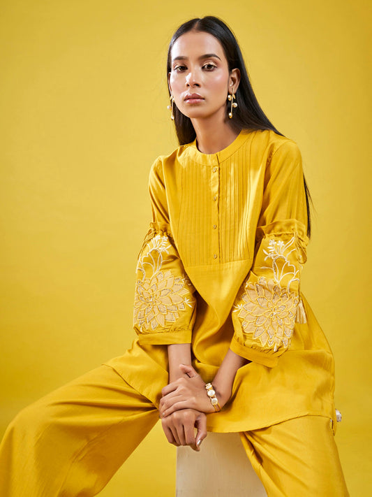 Lemon Luxe Roman Silk Co-Ord Set