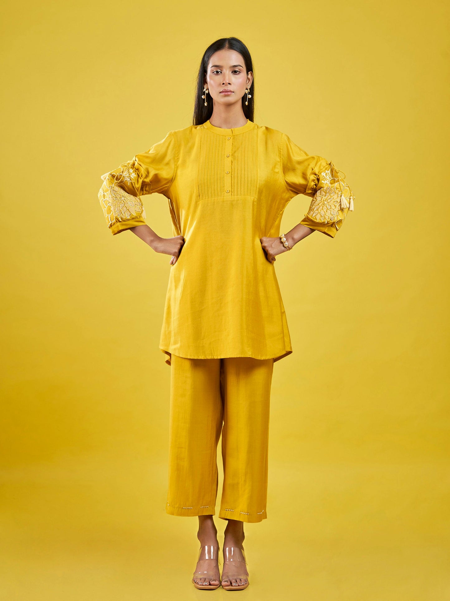 Lemon Luxe Roman Silk Co-Ord Set